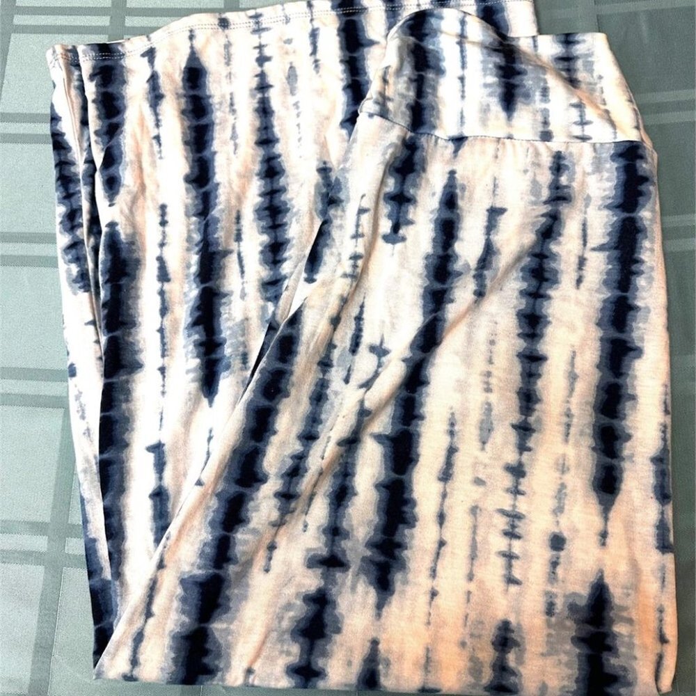 BOGO Faded Glory Blue & Cream Tie Dye Midi Skirt size Large 12 14